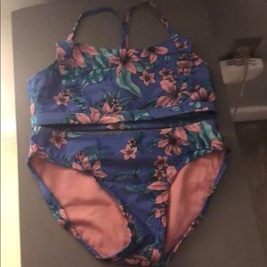 Periwinkle floral swimsuit